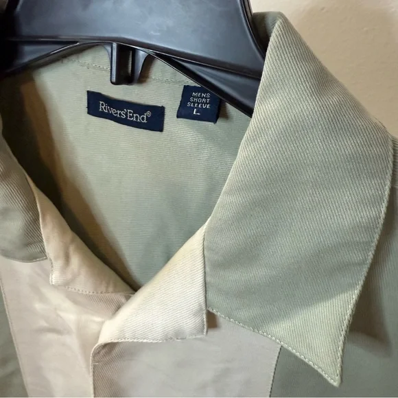 River Ends Light Green and White Shirt Jacket - Picture 3 of 6
